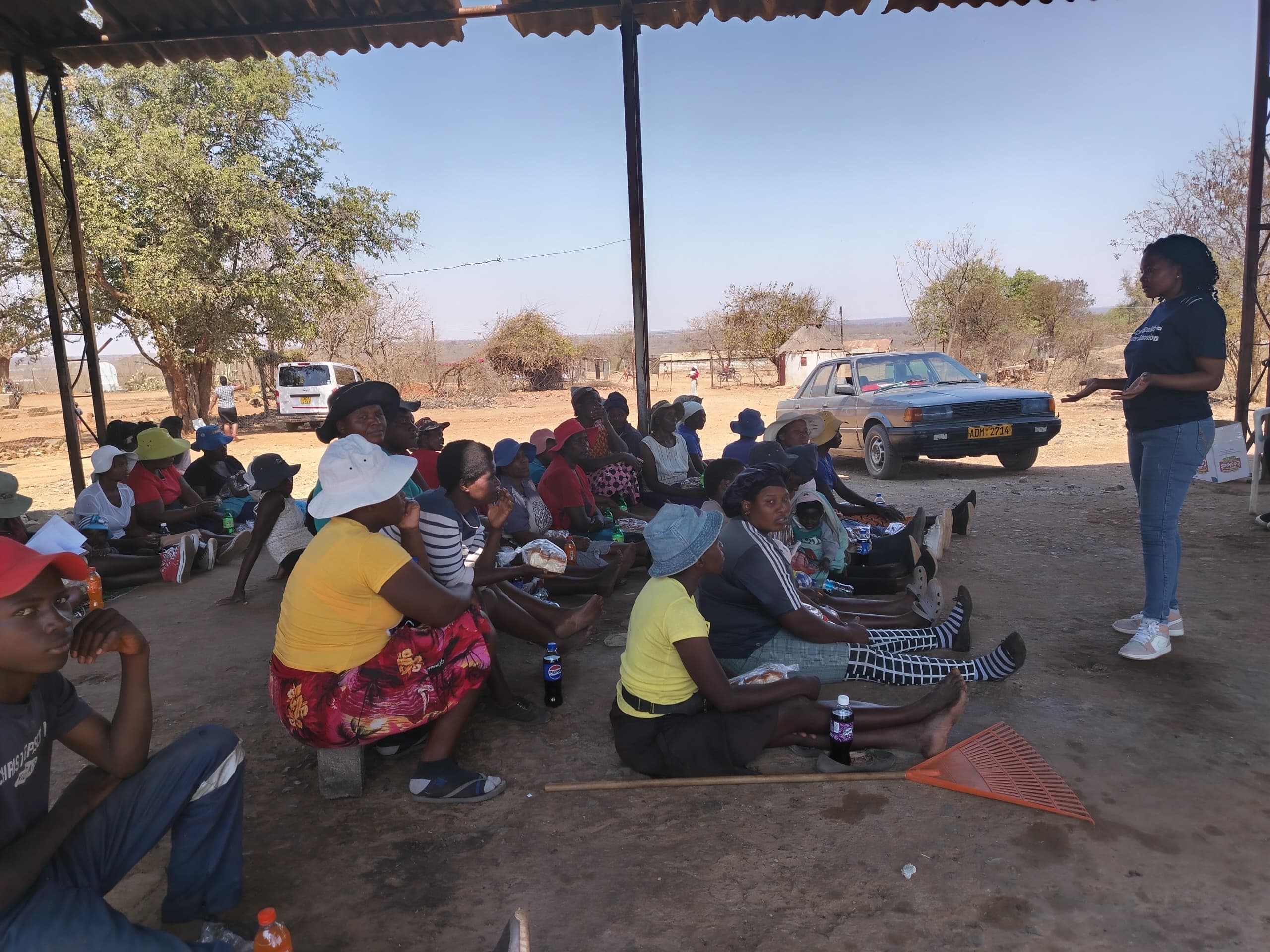 Community dialogue at Famona, Bubi District.